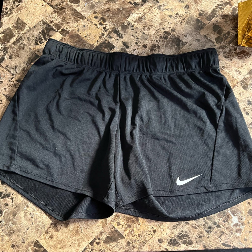Nike Black Dri-FIT Shorts with White Logo